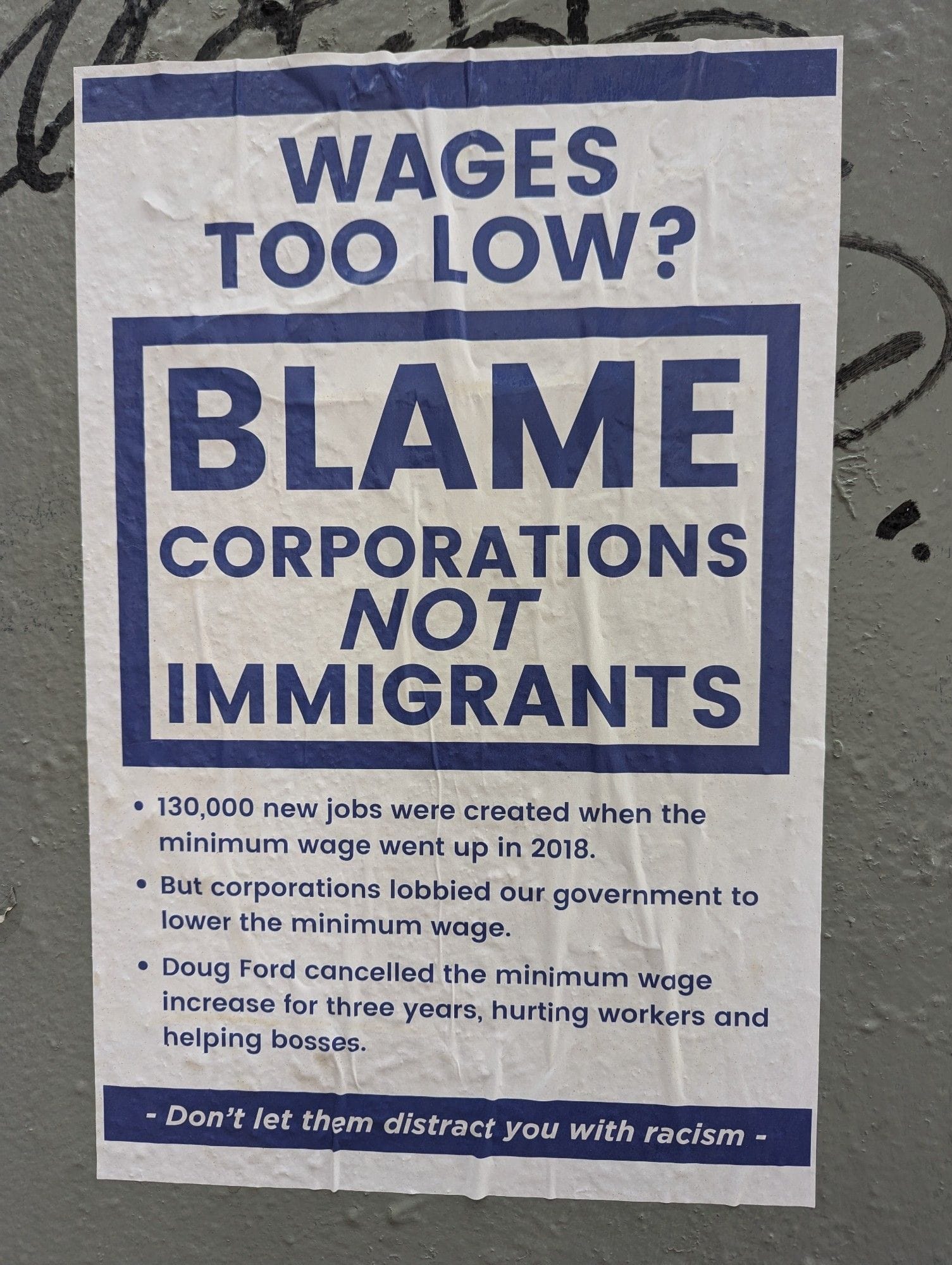 Wages too low? Blame Corporations, not Immigrants. Don't let them distract you with racism. 